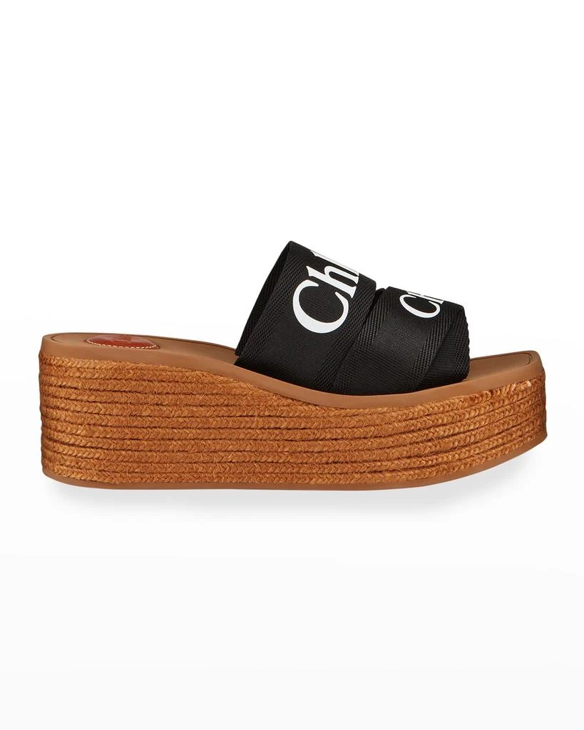 商品Chloé|Woody Logo Canvas Wedge Espadrilles,价格¥2091,第1张图片