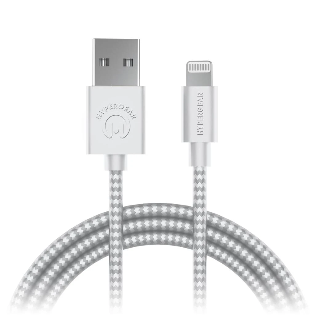 商品HyperGear|USB to Lightning Braided Cable 4ft White,价格¥223,第1张图片