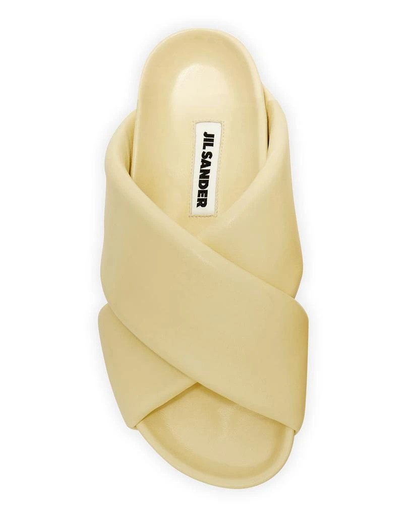 商品Jil Sander|Puffy Napa Crisscross Slide Sandals,价格¥2232,第3张图片详细描述