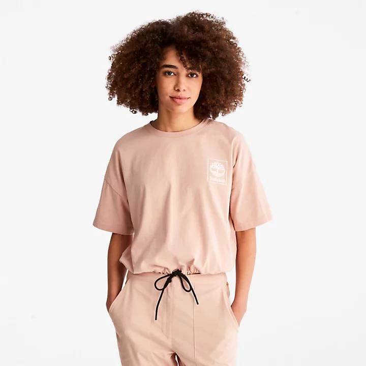 商品Timberland|Cropped T-Shirt with Drawstring Hem for Women in Pink,价格¥163,第1张图片