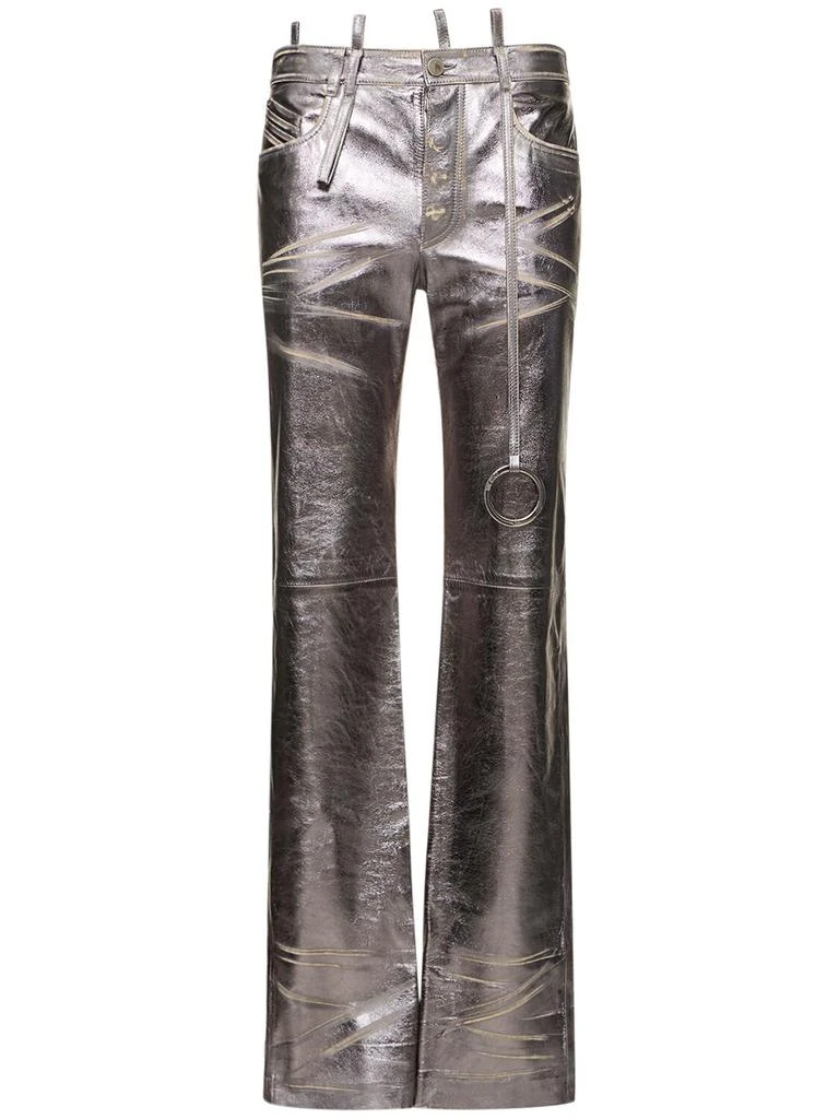 商品The Attico|Destroyed Mirror Leather Straight Pants,价格¥16143,第1张图片