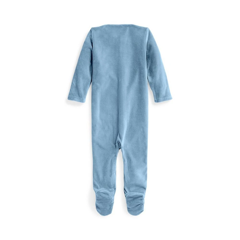 商品Ralph Lauren|Baby Boys Velour Footed Coverall One Piece,价格¥155,第2张图片详细描述