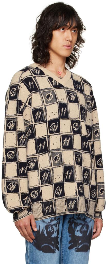 Beige Chess Board Sweater商品第2张图片规格展示