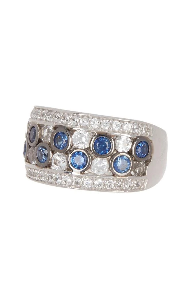 商品Suzy Levian|Sterling Silver Bezel Sapphire Diamond Accent Band - 0.02 ctw,价格¥2534,第1张图片