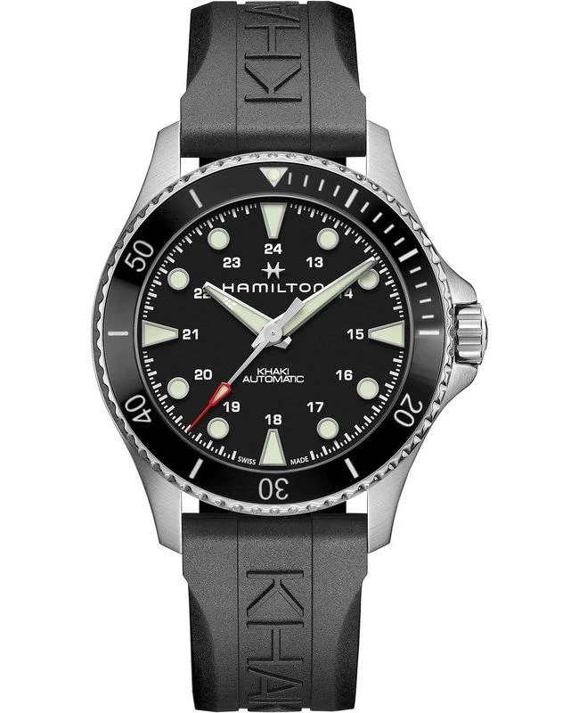 商品Hamilton|Hamilton Khaki Navy Scuba Auto Black Dial Rubber Strap Men's Watch H82515330,价格¥5902,第1张图片