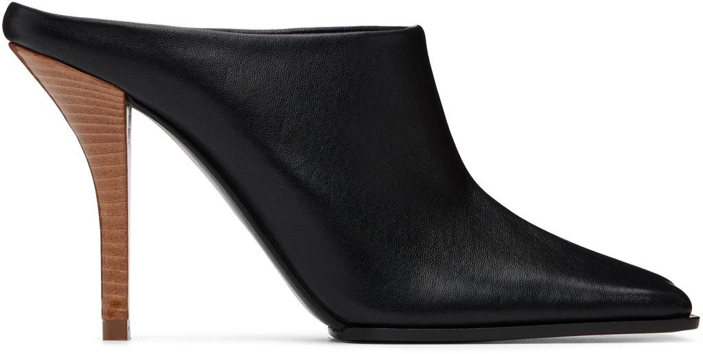 Sapatos de salto mule pretos image 2