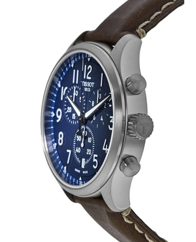 商品Tissot|Tissot Chrono XL Vintage Blue Dial Leather Strap Men's Watch T116.617.16.042.00,价格¥2151,第3张图片详细描述