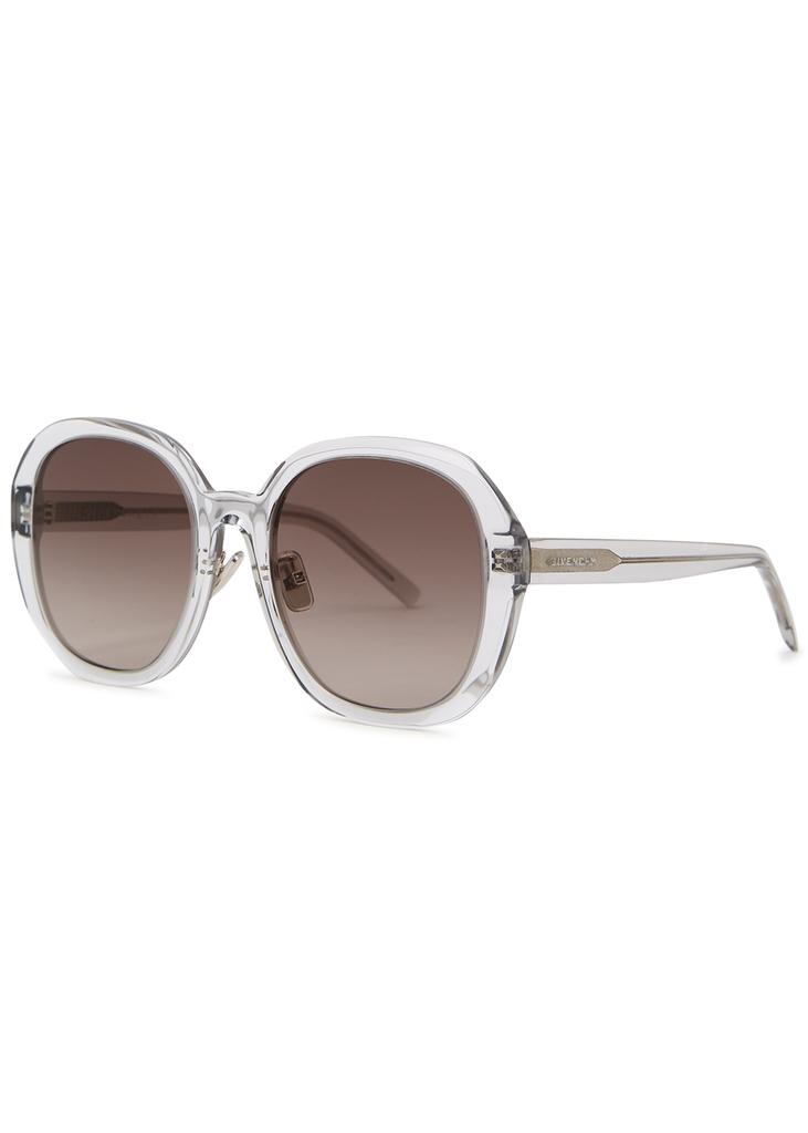 Black oversized round-frame sunglasses商品第1张图片规格展示