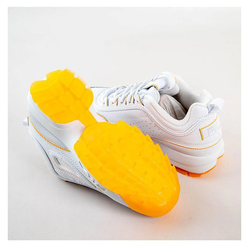 商品Fila|斐乐Fila 女鞋春夏休闲鞋复古增高运动老爹鞋 白色黄边,价格¥700,第5张图片详细描述