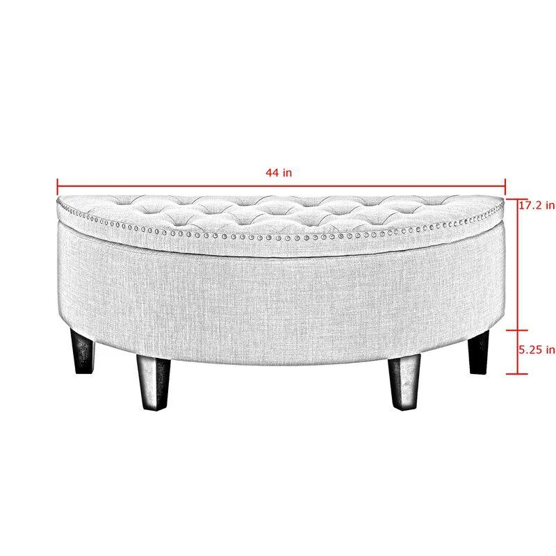 商品Inspired Home|Leandra Storage Ottoman,价格¥1491,第2张图片详细描述