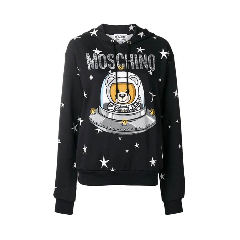 Moschino 莫斯奇诺 女士黑色宇宙飞船玤泰迪熊连帽卫衣 DV1702-5427-1555 商品