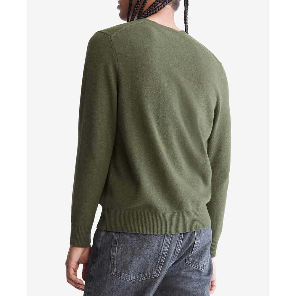Men's Regular-Fit Merino Wool V-Neck Sweater商品第2张图片规格展示