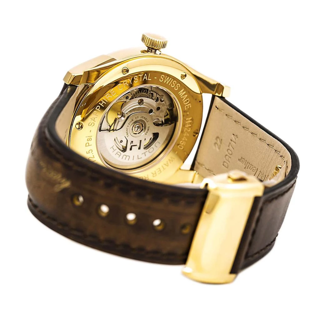 商品Hamilton|Hamilton H42445551 Men's Spirit of Liberty Brown Leather Strap Silver Dial Automatic Watch,价格¥3633,第3张图片详细描述