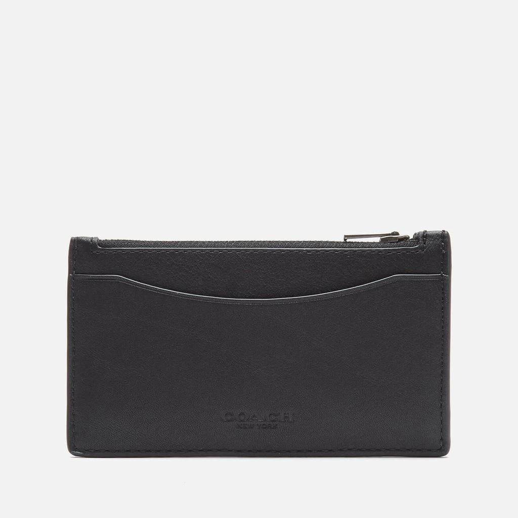 商品Coach|Coach Men's Leather Zip Card Case - Black,价格¥475,第1张图片