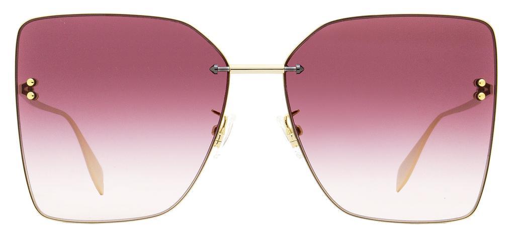 商品Alexander McQueen|Alexander McQueen Women's Square Sunglasses AM0342S 003 Gold 63mm,价格¥1841,第4张图片详细描述