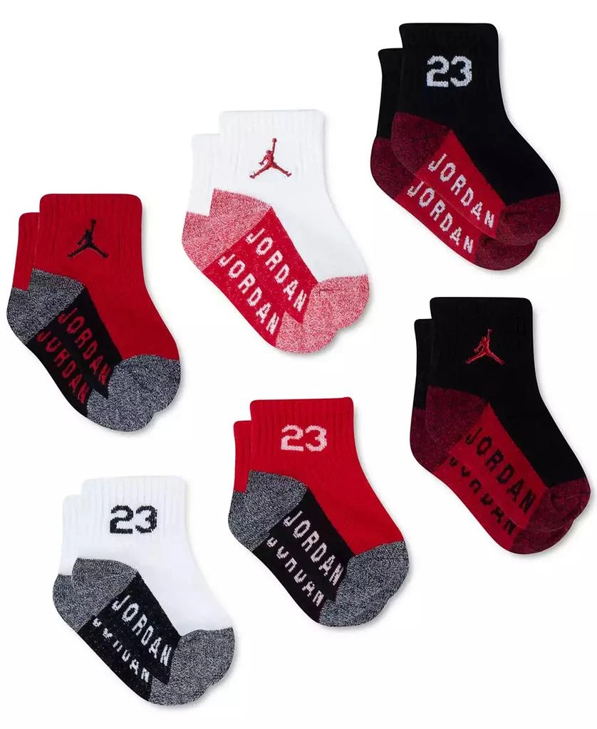 商品Jordan|Baby and Toddler Boys Core Jumpman Ankle Socks, Pack of 6,价格¥118,第2张图片详细描述