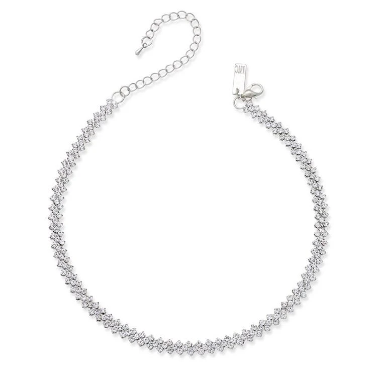 商品INC International|I.N.C. Silver-Tone Multi-Crystal Choker Necklace, Created for Macy's,价格¥111,第1张图片