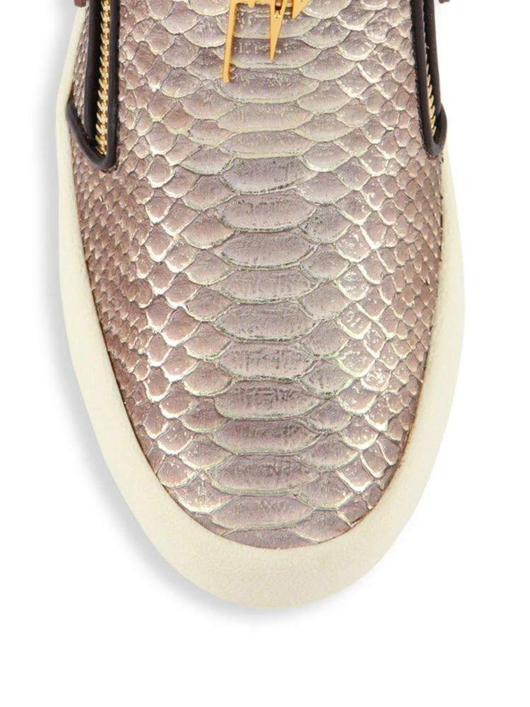 商品Giuseppe Zanotti|Giuseppe Zanotti - Snake-Embossed Leather Slip-On Sneakers,价格¥2025,第3张图片详细描述