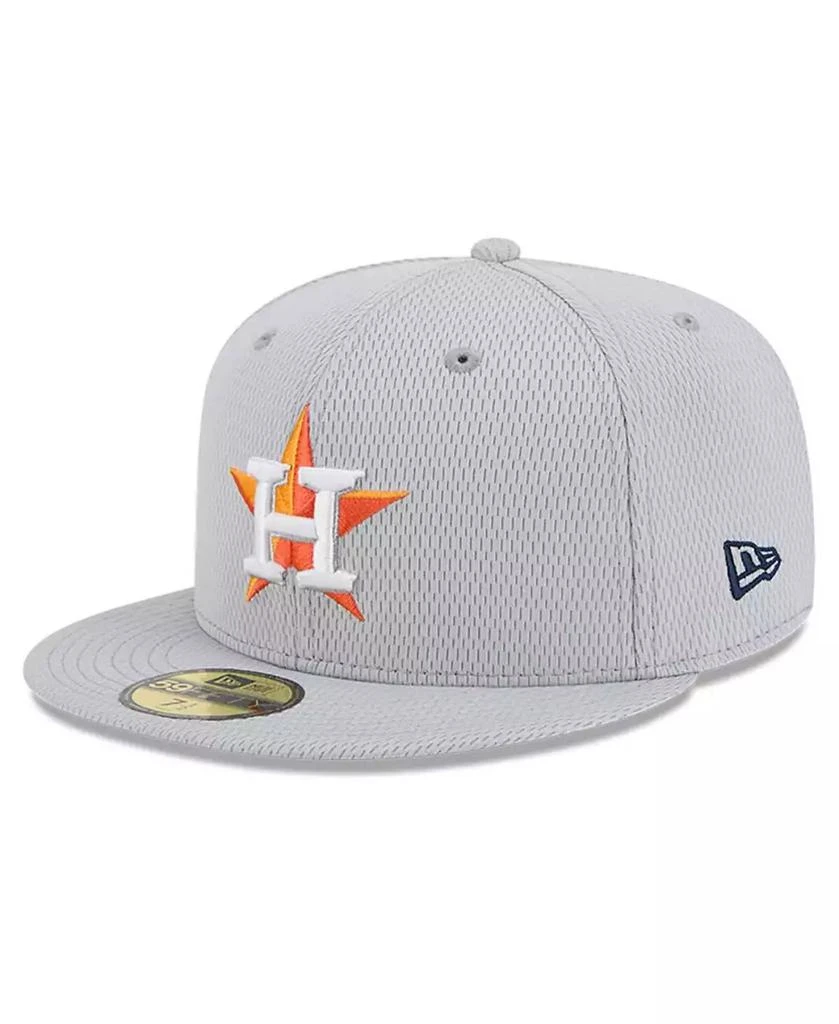 商品New Era|Men's Gray Houston Astros 2025 MLB Clubhouse 59FIFTY Fitted Hat,价格¥376,第4张图片详细描述