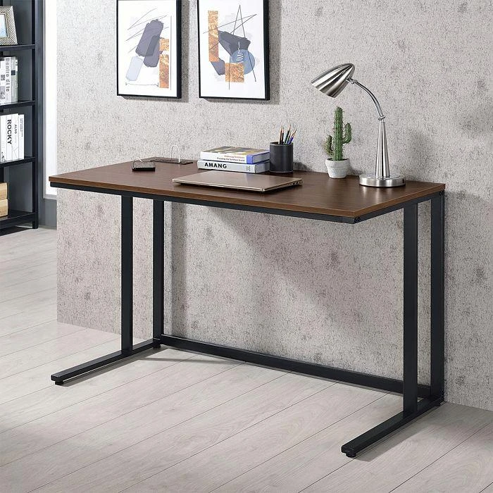 Sanford Walnut and Black Writing Desk with USB Ports 商品