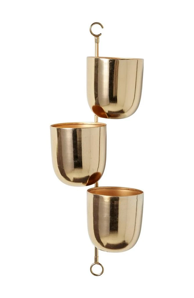 商品Novogratz|Goldtone Metal Indoor & Outdoor Layered Wall Planter,价格¥397,第1张图片