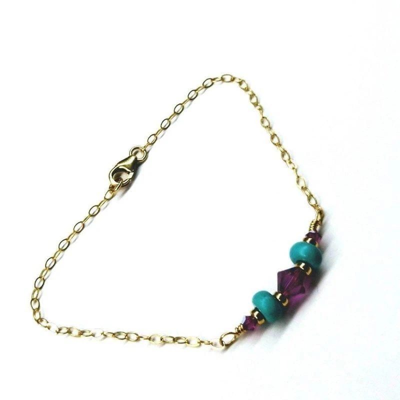 商品Alexa Martha Designs|Gold Filled Pink Turquoise Gemstone Bracelet,价格¥348,第1张图片