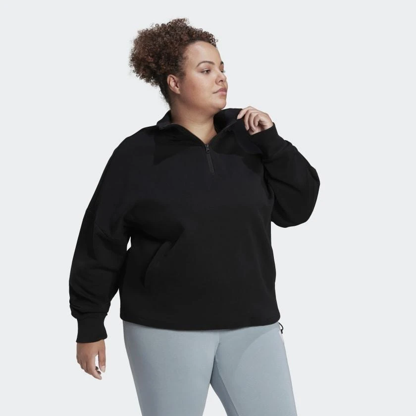 商品Adidas|Women's adidas  Sportswear Future Icons Quarter-Zip Sweatshirt (Plus Size),价格¥284,第4张图片详细描述