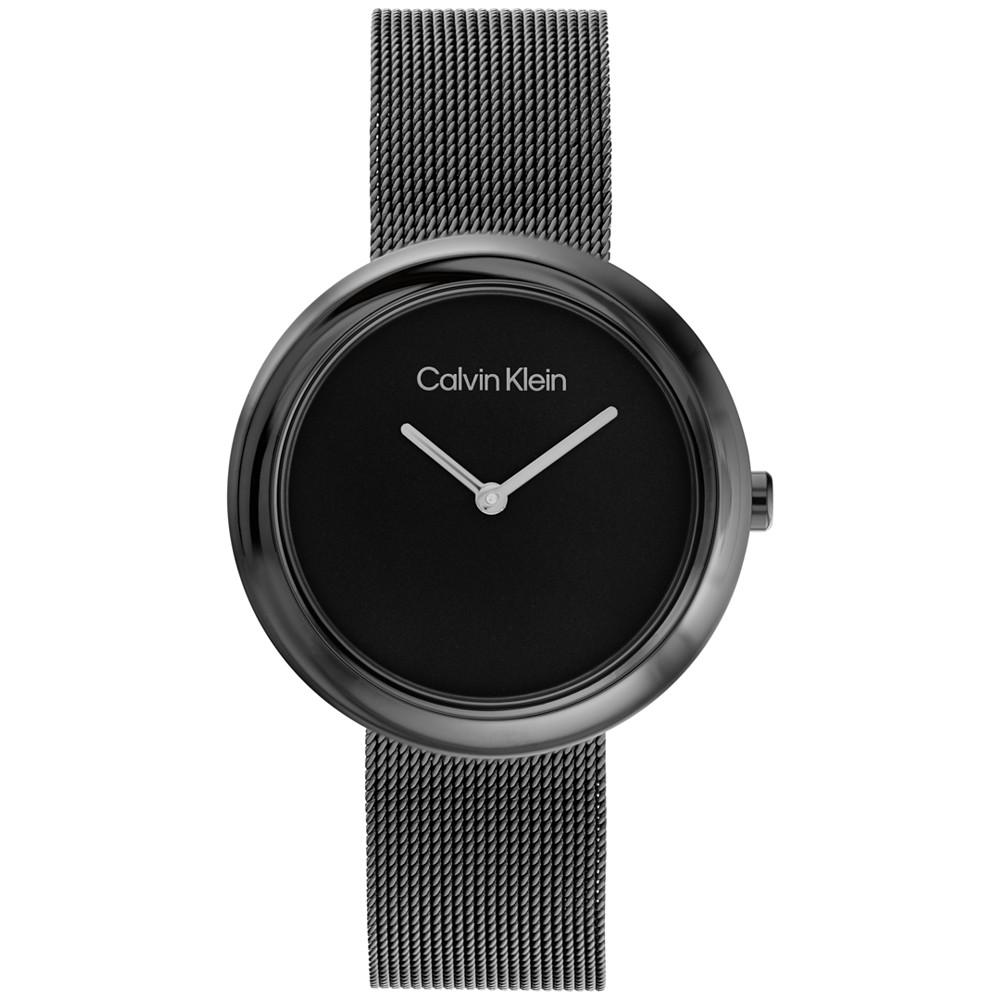 Black Stainless Steel Mesh Bracelet Watch 34mm商品第1张图片规格展示