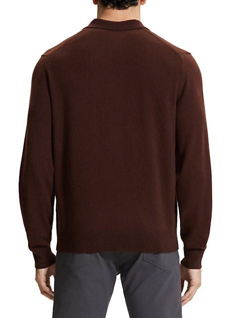 Toby Montana Wool Long-Sleeve Polo Shirt商品第4张图片规格展示