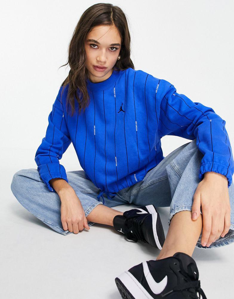 商品Jordan|Jordan sweatshirt in royal blue with basketball stripe print,价格¥331,第5张图片详细描述