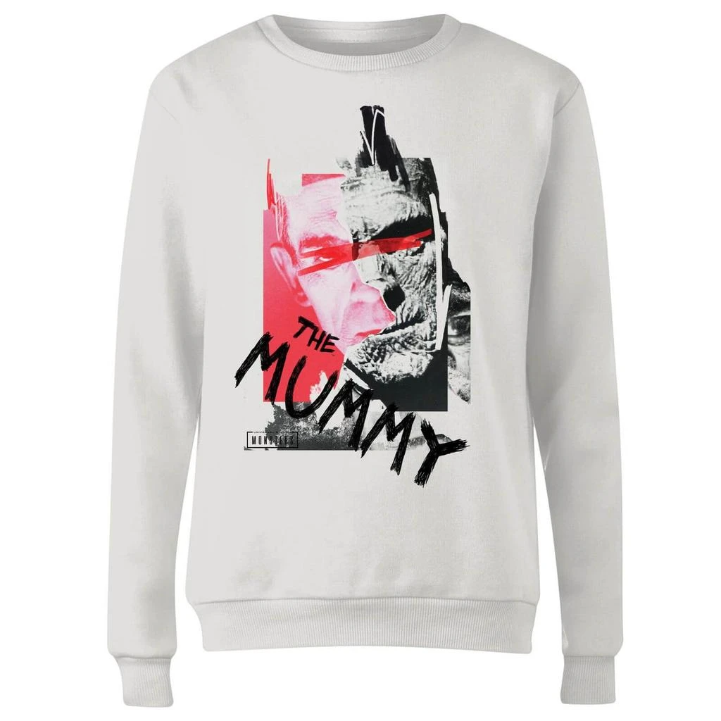 商品Universal Monsters|Universal Monsters The Mummy Collage Women's Sweatshirt - White,价格¥255,第4张图片详细描述