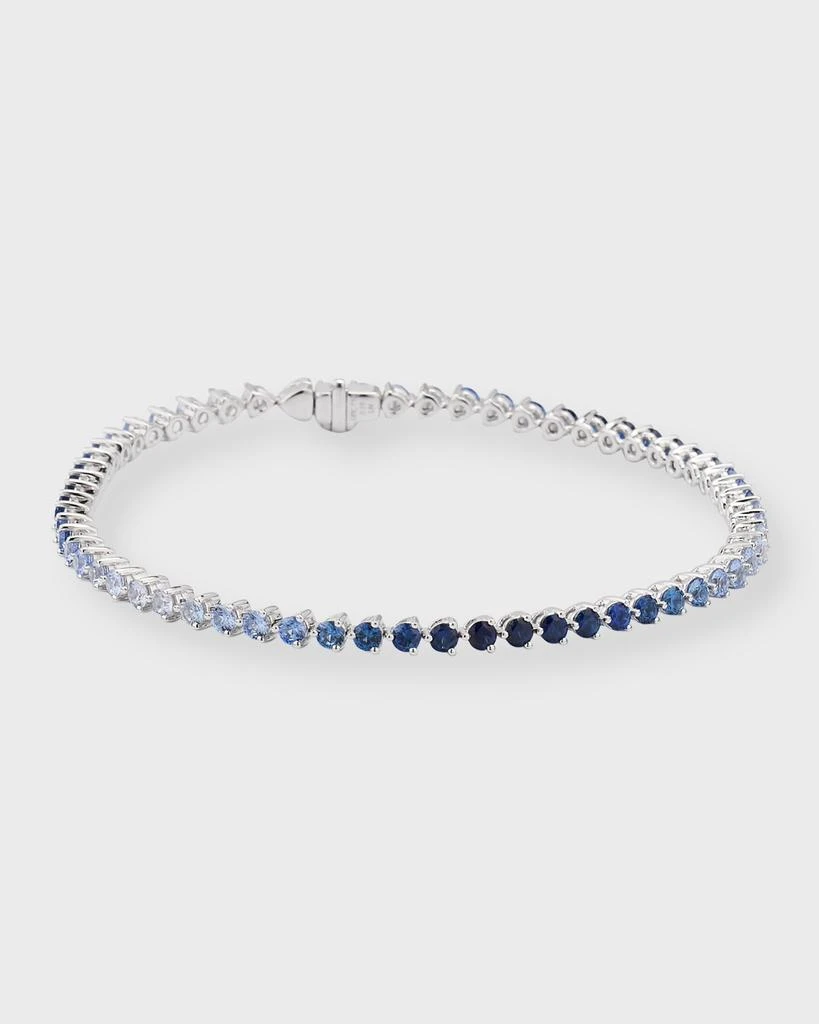 商品Lisa Nik|Rainbow 18K White Gold Ombré Blue Sapphire Tennis Bracelet,价格¥48964,第1张图片