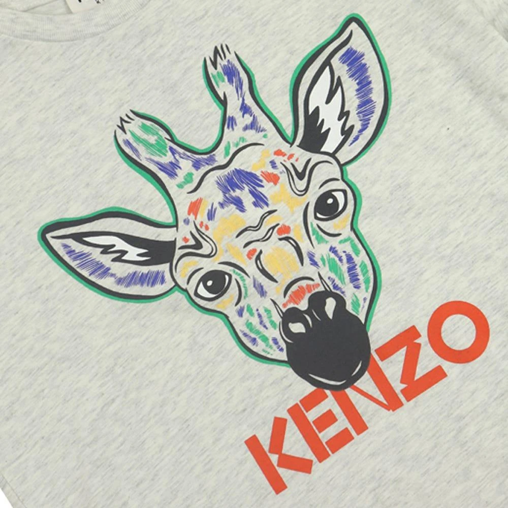 商品Kenzo|Grey Giraffe Motif Short Sleeve T Shirt,价格¥215,第2张图片详细描述