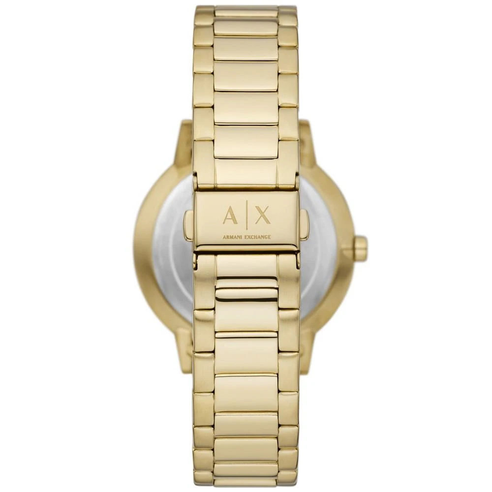 商品Armani Exchange|Men's Three-Hand Gold-Tone Stainless Steel Bracelet Watch,价格¥1272,第3张图片详细描述