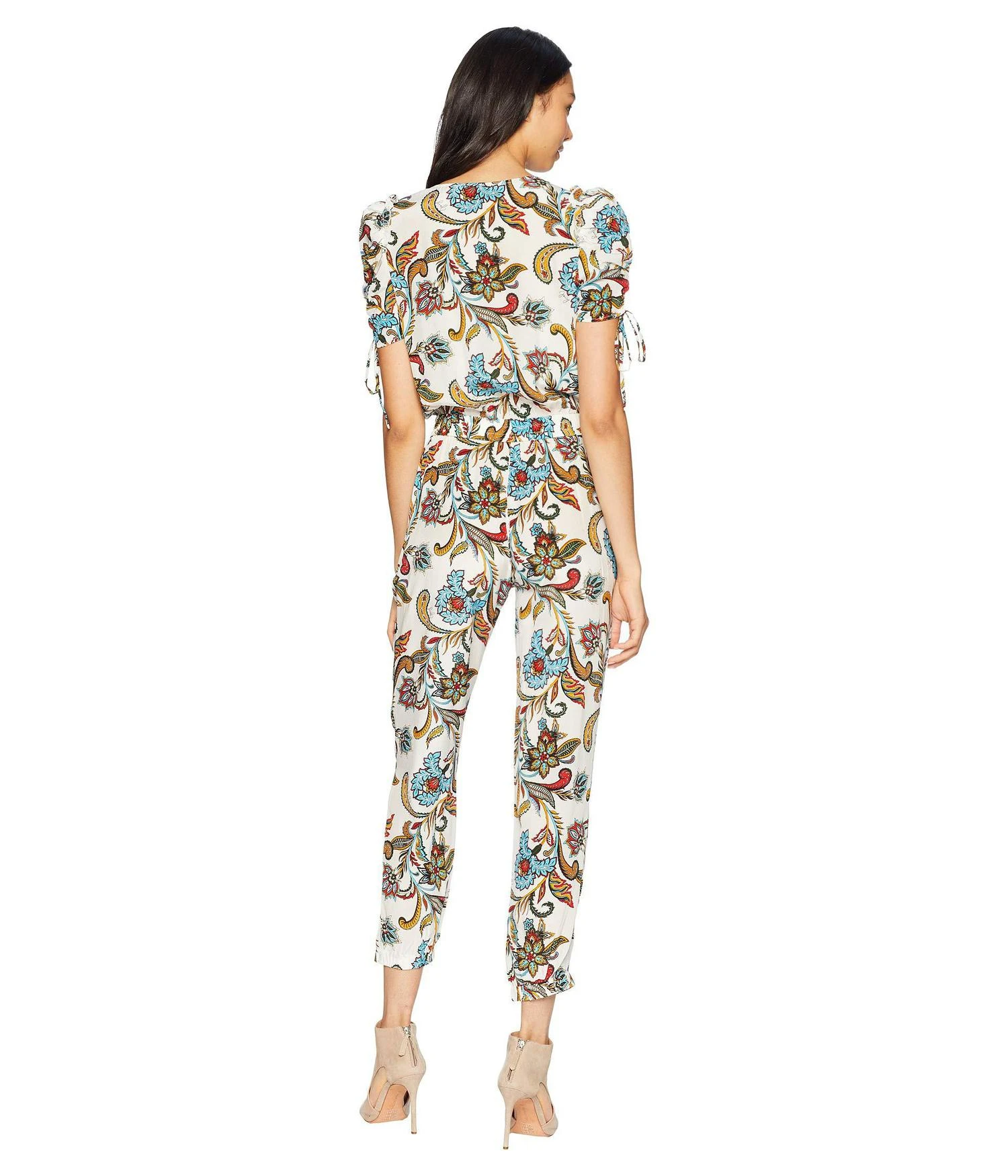 商品Juicy Couture|Ornate Floral Paisley Silk Jumpsuit,价格¥426,第3张图片详细描述