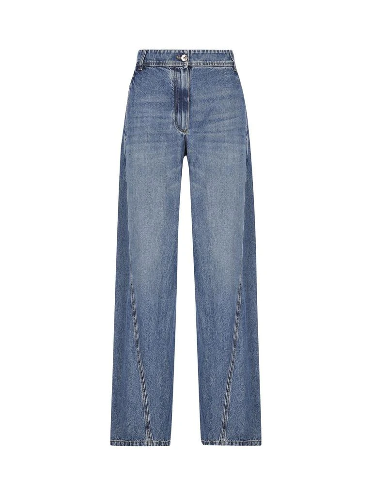 商品Brunello Cucinelli|Brunello Cucinelli Logo Patch Wide-Leg Jeans,价格¥6682-¥7838,第1张图片