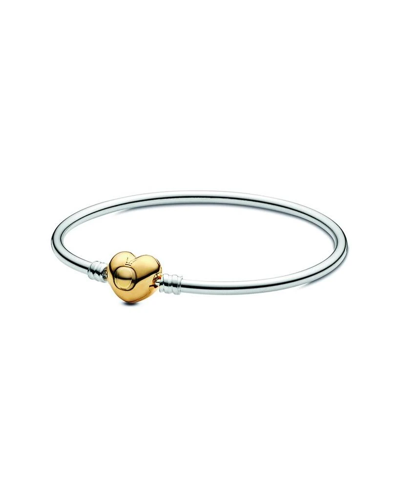 商品PANDORA|Pandora Moments Silver Shine Heart Bangle Bracelet,价格¥399,第1张图片
