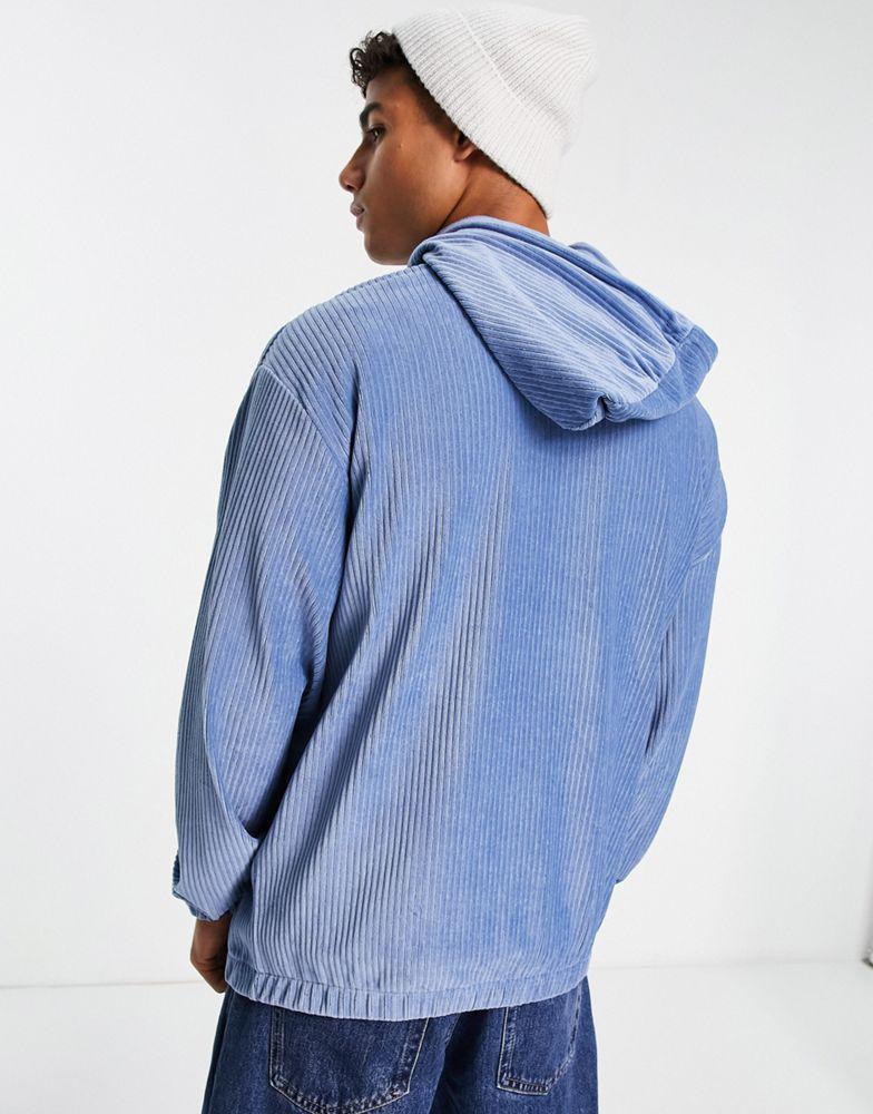 商品ASOS|ASOS Actual oversized hoodie in cord detail with logo in blue,价格¥264,第6张图片详细描述