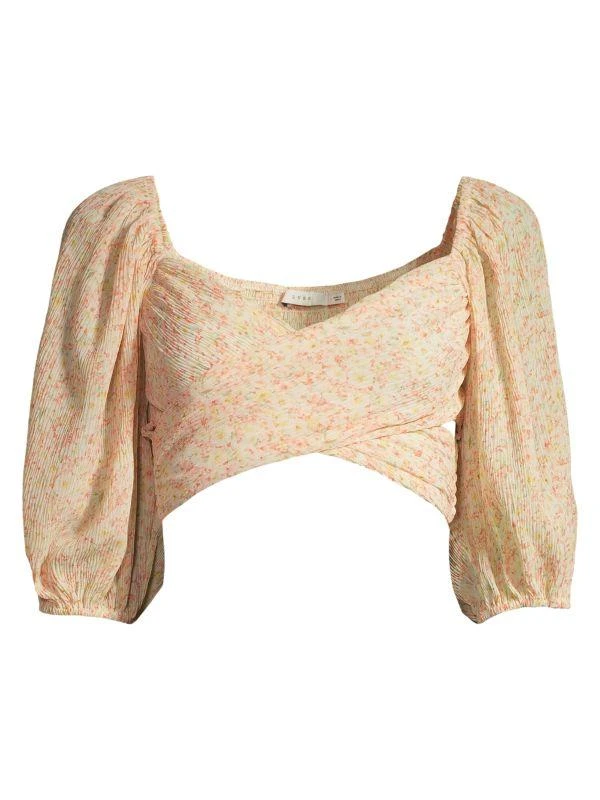 商品Lush|Crossover Floral-Print Crop Top,价格¥101,第3张图片详细描述