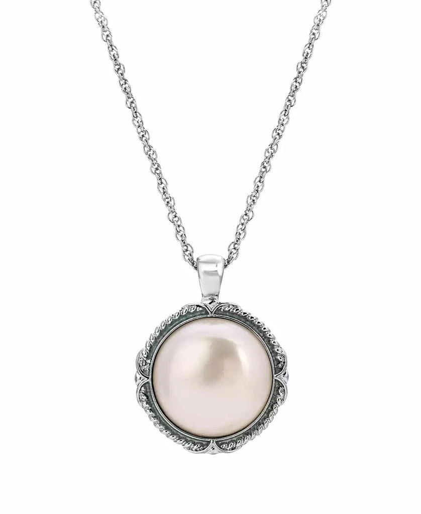 商品2028|Women's Imitation Pearl Round Stone Pendant Necklace,价格¥168,第1张图片