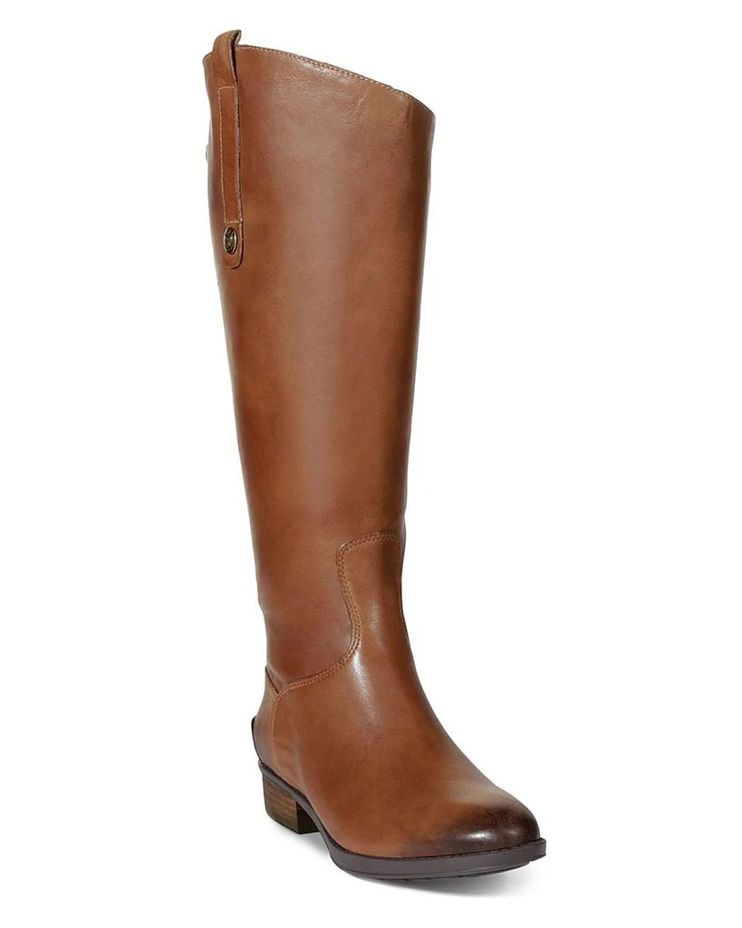 商品Sam Edelman|Women's Wide Calf Penny Round Toe Leather Low-Heel Riding Boots,价格¥1471,第1张图片