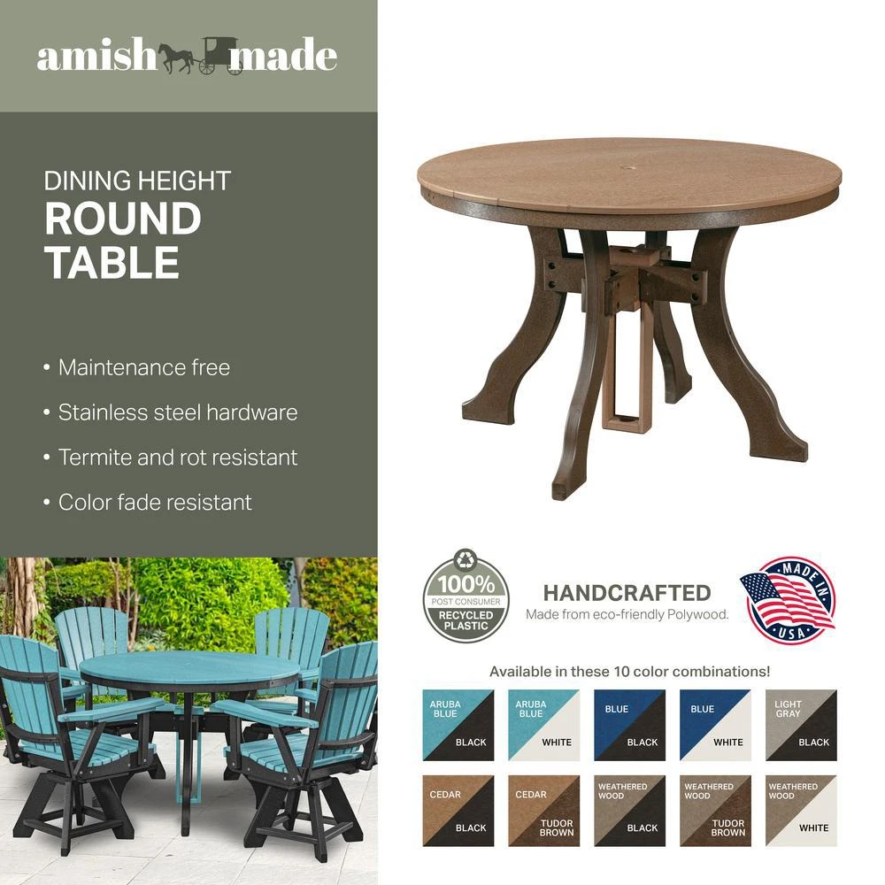 商品American Furniture Classics|Dining Height Round Table in Blue with a White Base,价格¥10092,第3张图片详细描述