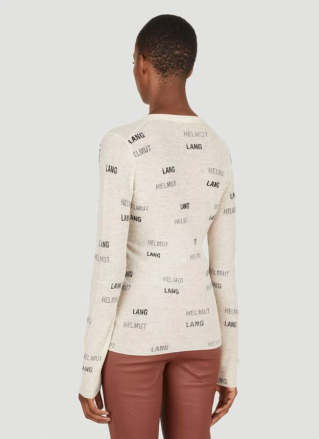 商品Helmut Lang|Logo Print Cardigan in Cream,价格¥2806,第4张图片详细描述