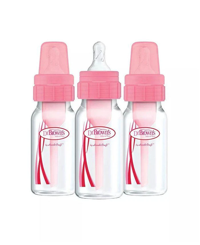 商品Dr. Brown's|4 oz. Natural Flow Anti-Colic Baby Bottles, 3 Pack,价格¥180,第1张图片