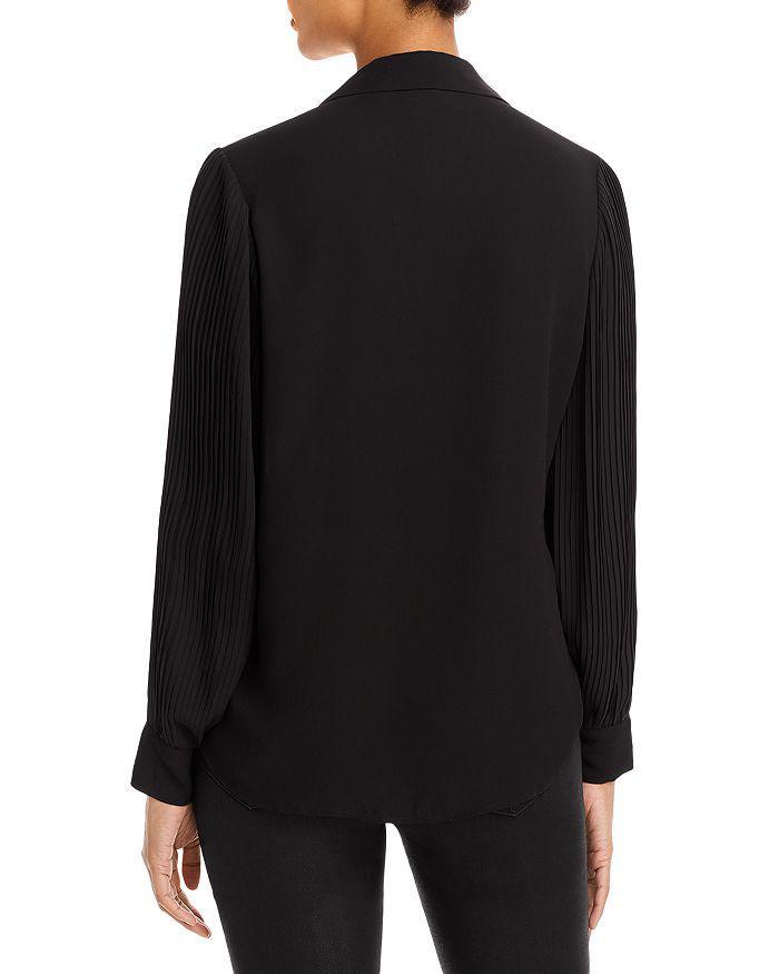 商品Tahari|Pleated Sleeve Georgette Blouse,价格¥411,第4张图片详细描述