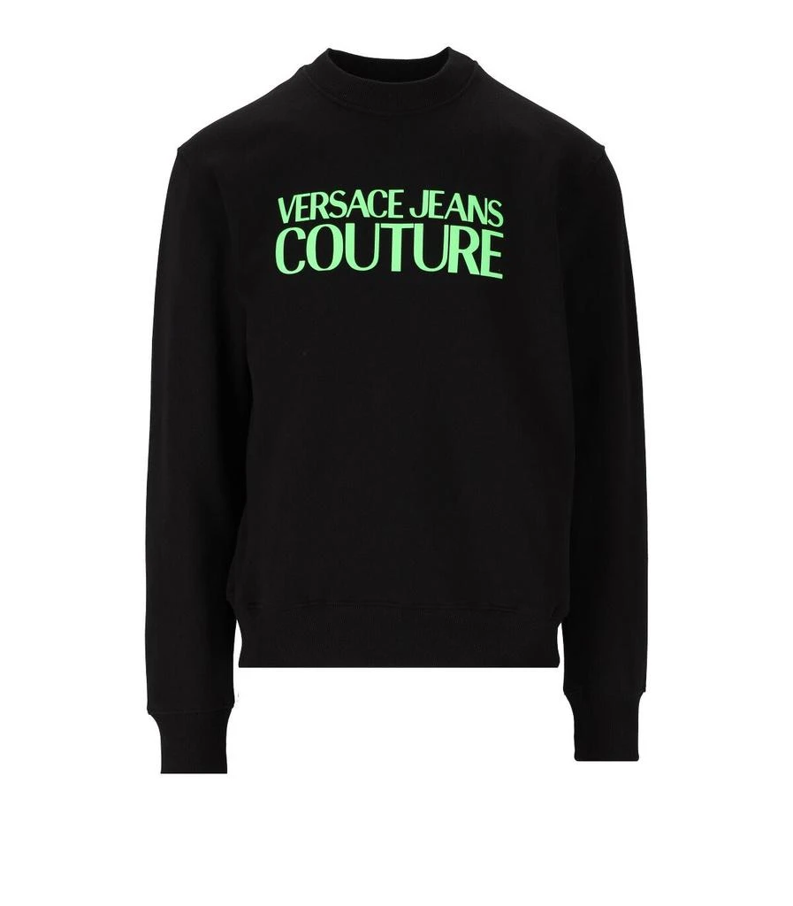 商品Versace|VERSACE JEANS COUTURE LOGO FLUO BLACK GREEN SWEATSHIRT,价格¥1849,第1张图片