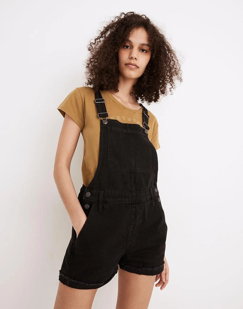 商品Madewell|Adirondack Short Overalls in Washed Black,价格¥634,第1张图片