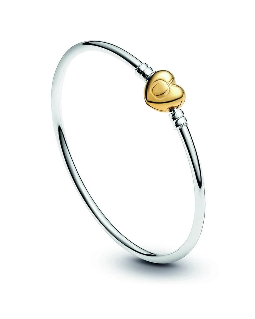 商品PANDORA|Pandora Moments Silver Shine Heart Bangle Bracelet,价格¥399,第3张图片详细描述