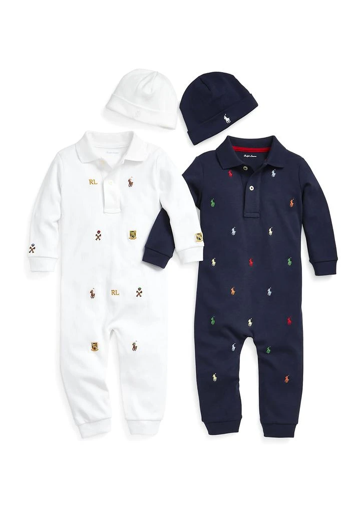 商品Ralph Lauren|Baby Boys Long Sleeve Solid Coverall,价格¥258,第3张图片详细描述