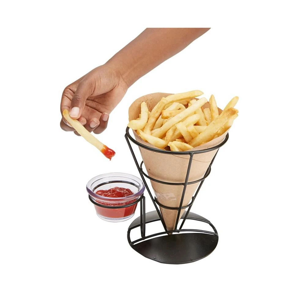 商品Mind Reader|3 Pack French Fry Cone Holder with Condiment Storage,价格¥335,第2张图片详细描述